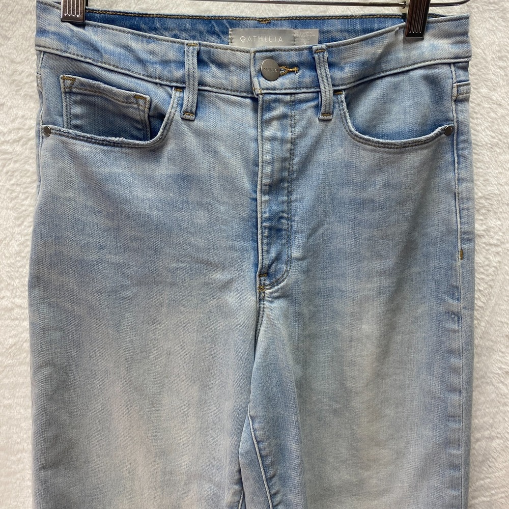 Athleta Sculptek Jeans Womens 4 Blue Denim Stretch High Rise Ankle 5-Pockets